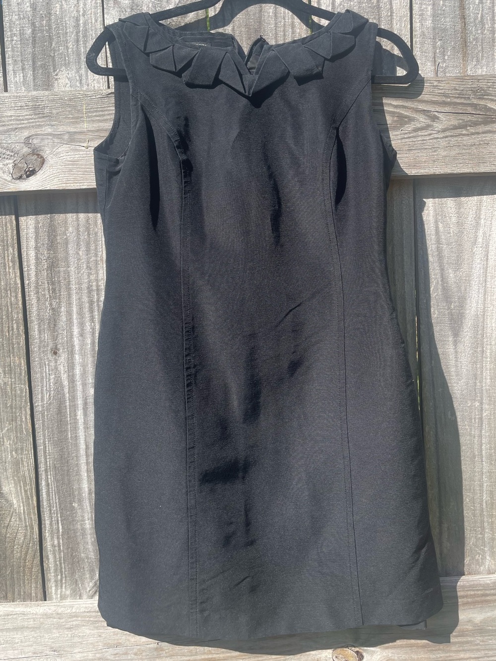 Talbots Black Sleeveless Mini Dress with Scalloped Collar Size 8P